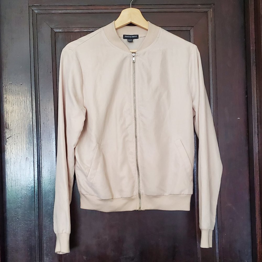 American Apparel light pink bomber jacket